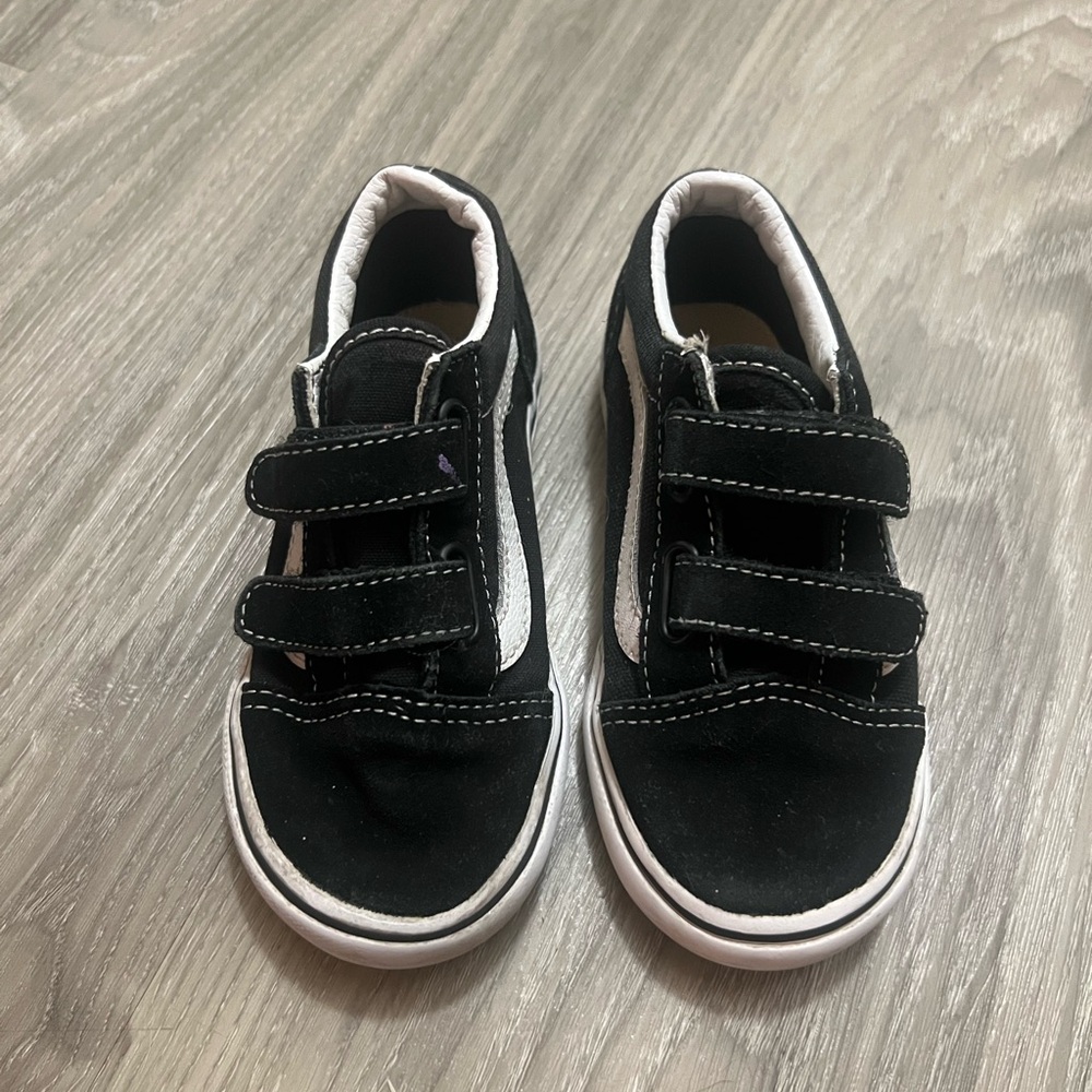 Black and White Velcro Sneakers